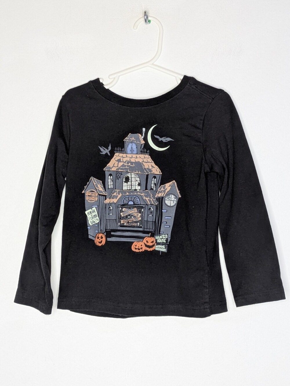 Fierce Frank Black Orange Halloween Haunted House Lift The Flap T-shirt 5T